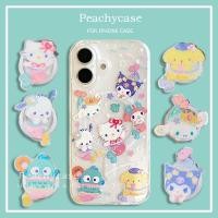 ราคา น่ารัก Mermaid Hello Kitty Melody Kuromi Kickstand ไร้สายชาร์จเคสโทรศัพท์สําหรับ iPhone 16 15 14 Plus 13 12 Pro Max 11 Shock Proof อะคริลิคมือถือปกหลัง (29276134930)