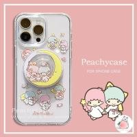 ราคา Kawaii Moon Little Twin Star Kickstand ไร้สายชาร์จโทรศัพท์มือถือสําหรับ iPhone 16 15 14 13 Pro Max 16promax อะคริลิค Anti scratch ฝาหลัง Shell (25540105049)