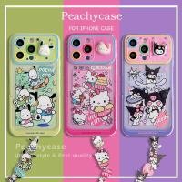 ราคา การ์ตูน 3D Hello Kitty Kuromi หน้าต่างบานเลื่อนกระจกแต่งหน้าเคสโทรศัพท์เข้ากันได้สําหรับ iPhone 16 15 14 13 Pro Max ที่มองไม่เห็นพับวงเล็บปกหลังพร้อมโซ่ TPU Shock Proof ปลอก (24944599794)