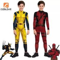 ราคา ชุดคอสเพลย์ Jumpsuit แบบบอดี้สูท Deadpool และ Wolverine สำหรับเด็ก (43358647189)