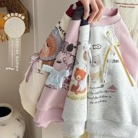 ราคา เสื้อแขนยาวสไตล์เกาหลีสำหรับเด็กสาว แบบแฟชั่นการ์ตูนน่ารักๆ มีซับในขนแกะ (53651323333)