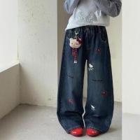 ราคา ชุดเสื้อกางเกงยีนส์ปักลายการ์ตูนสำหรับเด็กหญิง พร้อมตุ๊กตา สไตล์เกาหลี (53600573021)