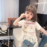 ราคา เสื้อยืดแขนสั้นสำหรับเด็กหญิง ดีไซน์การ์ตูน ประดับริบบิ้นลายลูกไม้ สไตล์เกาหลี (43709266416)