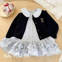 ราคา ชุดแฟชั่นเกาหลีสำหรับหนูน้อยในฤดูใบไม้ร่วง ชุดแขนยาวลายลูกไม้แบบเจ้าหญิง (43070250304)