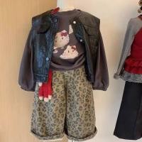 ราคา ชุดเสื้อผ้าเด็กผู้หญิง แจ็คเก็ตหนังสไตล์เกาหลี สำหรับฤดูใบไม้ร่วง สีทึบ แขนกุด (42768901662)