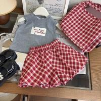 ราคา ชุดสูทสำหรับสาวๆ เสื้อยืดพิมพ์ลายการ์ตูนและกางเกงขาสั้นลายสก๊อต พร้อมของสมนาคุณเป้สะพาย (41973340230)