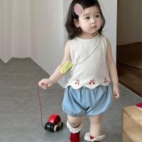 ราคา ชุดสูทแฟชั่นเกาหลีสำหรับเด็ก ฤดูร้อน เสื้อกั๊ก กางเกงขาสั้นยีนส์ สองชิ้น (40868662374)