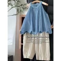 ราคา สาวเวอร์ชั่นเกาหลีสูทฤดูร้อนเด็กลูกไม้เสื้อกั๊กด้านบน กางเกงแฟชั่นชุดสองชิ้น (28984069159)