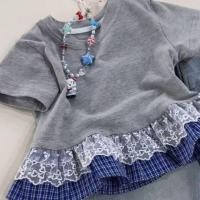 ราคา ฤดูร้อนสาวแฟชั่นเสื้อยืดเด็กหวานลูกไม้แขนสั้นเด็กลายสก๊อตด้านบนเสื้อผ้าเด็ก (27633140064)