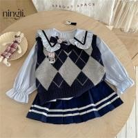 ราคา เสื้อกั๊กลายถักสำหรับเด็กหญิง หวาน สไตล์ฤดูใบไม้ร่วงแขนกุด (42320713000)