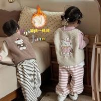 ราคา เสื้อกั๊กกันหนาวสำหรับเด็ก ลายการ์ตูนน่ารัก ผ้าขนแกะหนามาก แขนกุด (27941219973)