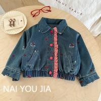 ราคา แจ็คเก็ตยีนส์ลายลูกไม้แขนยาวสำหรับเด็กหญิง สไตล์เกาหลี ฤดูใบไม้ร่วง (43922277894)