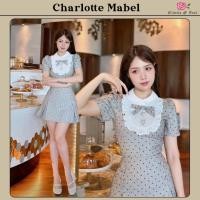 ราคา Charlotte Mabel Dress เดรสสั้นพิมพ์ลายจุด แขนสั้นทรงปล่อย ปกคอบัว ดีเทลโบว์เข็มกลัดเพชร กระโปรงจับจีบ มีซับใน ใส่ซิปหลัง (27793240067)
