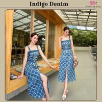 ราคา Indigo Denim Dress เดรสยาวผ้ายีนส์ Texture สายเดี่ยว ติดกระดุมหน้า มีซับใน ผ้าไม่คัน ใส่สบาย ใส่ซิปหลัง แต่งผ่าหน้า (41314308582)