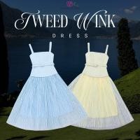 ราคา Tweed Wink Dress เดรสยาวสายเดี่ยวผ้าทวีตเนื้อนิ่ม แต่งเข็มขัดเส้นเล็ก กระโปรงผ้าตาข่ายมีซับใน ใส่ซิปหลัง (47650860110)
