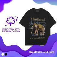 ราคา เสื้อยืดลายไทย พิมพ์ลายช้างทอง Tshirt Souvenir Thailand Foreign Gift ของฝากต่างชาติ (42818678486)