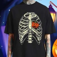 ราคา จัดส่งตลอด 24 ชั่วโมง เสื้อ HALLOWEEN ฮาโลวีน ลาย โครงกระดูก โครงกระดูก ฟักทอง ลวดลาย ผ้านิ่มใส่สบาย (41167768629)