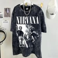 ราคา จัดส่งตลอด 24 ชั่วโมง เสื้อยืดฟอก ผ้าฝ้าย100 Nirvana วงดนตรี เสื้อยืดผ้าฟอก oversize ผ้าคอตตอน100 สไตส์อเมริกา N0005 (29542202404)