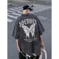 ราคา เสื้อยืดฟอก เกาหลี ดาว Oversize เสื้อยืดผ้าฟอก SXT ผู้ชาย ผู้หญิง แฟชั่น วินเทจ ลายทาง ตัวอักษร การ์ตูน ลายสกรีน ฤดูร้อน (51450807381)