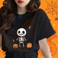 ราคา จัดส่งตลอด 24 ชั่วโมง เสื้อฮาโลวีน ลาย โครงกระดูก Happy Halloween T Shirt เสื้อฮาโลวีน ผ้าCotton 100 (42617987609)