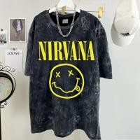 ราคา จัดส่งตลอด 24 ชั่วโมง เสื้อยืดฟอก ผ้าฝ้าย100 Nirvana วงดนตรี เสื้อยืดผ้าฟอก oversize ผ้าคอตตอน100 สไตส์อเมริกา N00017 (42471517187)