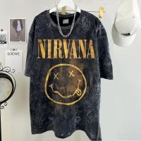 ราคา จัดส่งตลอด 24 ชั่วโมง เสื้อยืดฟอก ผ้าฝ้าย100 Nirvana วงดนตรี เสื้อยืดผ้าฟอก oversize ผ้าคอตตอน100 สไตส์อเมริกา N00019 (42171525820)