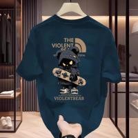 ราคา เสื้อยืด Oversize คอตตอน 100 ลาย THE VIOLENT น่ารัก มินิมอล สไตล์เกาหลี ใส่สบาย พร้อมส่งจากไทย (41568510941)