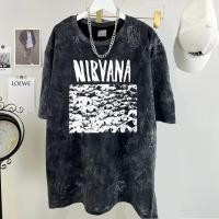 ราคา จัดส่งตลอด 24 ชั่วโมง เสื้อยืดฟอก ผ้าฝ้าย100 Nirvana วงดนตรี เสื้อยืดผ้าฟอก oversize ผ้าคอตตอน100 สไตส์อเมริกา N0007 (41521525551)