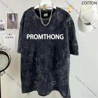 ราคา เสื้อยืดฟอก oversize ไตล์สตรีทแฟชั่น เสื้อยืด ไม่ต้องรีด ไม่ย้วย ฟอก ลายพระจันทร์ สไตล์วินเทจ ชาย oversize T00066 (27192233349)