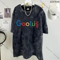 ราคา เสื้อยืดฟอก oversize ไตล์สตรีทแฟชั่น เสื้อยืด ไม่ต้องรีด ไม่ย้วย ฟอก ลายพระจันทร์ สไตล์วินเทจ ชาย oversize T0003 (25797207148)