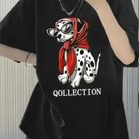 ราคา พร้อมส่ง เสื้อยืดพื้นสี สกรีนลายหมาน่ารักๆ สุดคิ้ว เหมาะสำหรับผู้หญิง cotton (44166116340)