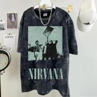 ราคา จัดส่งตลอด 24 ชั่วโมง เสื้อยืดฟอก ผ้าฝ้าย100 Nirvana วงดนตรี เสื้อยืดผ้าฟอก oversize ผ้าคอตตอน100 สไตส์อเมริกา N00018 (42021514020)