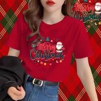 ราคา 100CM 3XL เสื้อยืดเด็ก Merry Christmas ROUND NECK 100 COTTON (41776062243)