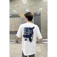 ราคา พร้อมส่ง เสื้อยืด Whale and sea สกรีนหน้าหลัง ผ้าคอตตอน 100 สกรีนสีจมติดแน่นทนนาน (41619698439)