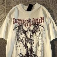 ราคา เสื้อยืด oversize เสื้อยืดแขนสั้นผู้ชาย เสื้อวินเทจ พิมพ์ลายเท่ๆใส่สบาย มี 2 สี ขาว ดำ COD 100COTTON (41424096001)