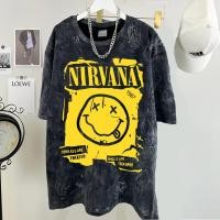 ราคา จัดส่งตลอด 24 ชั่วโมง เสื้อยืดฟอก ผ้าฝ้าย100 Nirvana วงดนตรี เสื้อยืดผ้าฟอก oversize ผ้าคอตตอน100 สไตส์อเมริกา N0002 (28592216459)