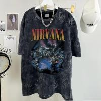 ราคา จัดส่งตลอด 24 ชั่วโมง เสื้อยืดฟอก ผ้าฝ้าย100 Nirvana วงดนตรี เสื้อยืดผ้าฟอก oversize ผ้าคอตตอน100 สไตส์อเมริกา N00011 (41371516956)