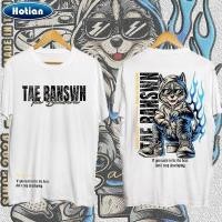 ราคา เสื้อยืดวินเทจพิมพ์ลาย Flame Wolf สุดเท่ เนื้อผ้านุ่มสบาย (40369197954)