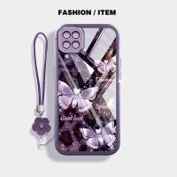 ราคา SAMSUNG สําหรับSamsung Galaxy A12 M12 F12 A22 M22 F22 M32 M33 M53 4G 5G A12 Nacho A12SปลอกVRQRสีเข้มผีเสื้อSeriesกันกระแทกโทรศัพท์กรณีเชือกดอกไม้ (43063928713)