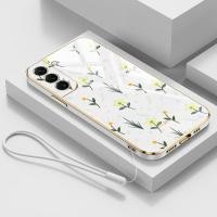ราคา SAMSUNG ปลอกสําหรับsamsung Galaxy S22 S23 S24 Plus S22 S23 S24 Ultra S23 S24 FE S22 S23 S24 ดอกไม้ขนาดเล็กหรูหราElectroplating Anti Dropซิลิโคนโทรศัพท์กรณี (28706698536)