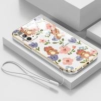 ราคา SAMSUNG เคสสําหรับSamsung Galaxy Note 20 Note 20 Ultra Note 10 Lite S10 Liteหมายเหตุ 8 9 10 Proหมายเหตุ 10 Plus A81 A91 น่ารักดอกไม้เล็กๆหมีElectroplating Anti Dropซิลิโคนโทรศัพท์Protectiv (2628445951