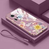 ราคา VRQRเคสโทรศัพท์สําหรับOppo Reno 11 5G Reno11 F 5G Reno11 Pro 5G 11F Reno10 5G Reno 10 Pro 5Gปลอกผีเสื้อดอกไม้ขอบตรงกันกระแทก (44112030839)