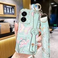 ราคา VRQR สําหรับ Vivo Y15A Y15S Y35 Y01A Y01 Y16 Y36 Y56 5G 4G S1 Pro Y9S ขนาดเล็กสดผีเสื้อสไตล์สายรัดข้อมือวงเล็บยาวเชือกแขวนกันกระแทกเคสโทรศัพท์ (43709323055)