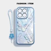 ราคา VRQR สําหรับ Huawei Honor X8C X8B X8 5G X6C X6B X6A X6S X6 X5B Plus Honor 70 Lite แฟชั่นผีเสื้อดอกไม้เชือกกันกระแทกเคสโทรศัพท์ (41665189502)