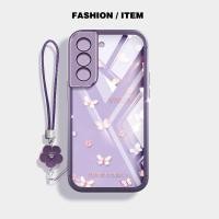 ราคา SAMSUNG VRQRเคสโทรศัพท์สําหรับSamsung Galaxy S21 S22 S23 Plus S21 S22 S23 Ultra S20 S21 S23 FE S21 S22 S23 ปลอกผีเสื้อดอกไม้แขวนเชือกใสกันกระแทก (41161903049)