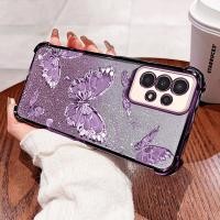 ราคา SAMSUNG เคสโทรศัพท์สําหรับSamsung Galaxy A32 A52 A23 A33 A53 A73 5G 4G A52S M32 5G Elegantผีเสื้อGlitterผงกันกระแทกฝาครอบป้องกัน (40703574668)