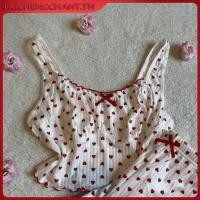 ราคา ชุดนอนผู้หญิง เสื้อกล้าม โบว์ พิมพ์ลายหัวใจ ขนาดเล็ก พร้อมกางเกงขาสั้น เอวยางยืด 2 ชิ้น (27812668274)