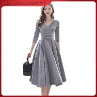 ราคา ชุดเดรสราตรี ทรงเอ คอวี แขนกลาง สีเงิน สีเทา แฟชั่นสําหรับผู้หญิง ใส่ไปงานเลี้ยง งานเลี้ยงวันเกิด งานแต่งงาน งานเลี้ยงประจําปี (43175381058)