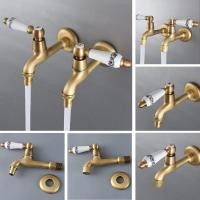 ราคา ทองเหลืองโบราณเดี่ยวจับก๊อกน้ําห้องครัวติดผนังซักรีดห้องน้ําซับน้ําประปาสวนเครื่องซักผ้าก๊อกน้ํา zh314 (27689762729)