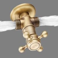 ราคา ทองเหลืองโบราณ 2 ทาง 1 2 1 2 มุมวาล์วสําหรับโถสุขภัณฑ์ Bidet ก๊อกน้ําน้ําควบคุมก๊อกน้ําหยุด zav536 (28489420055)
